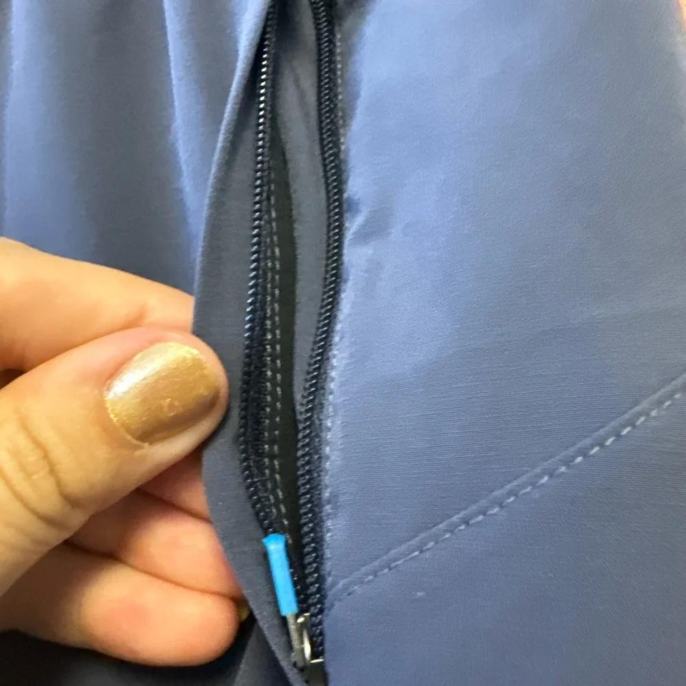 Janji Blue Athletic Shorts Drawstring Elastic Waist M Medium w/ Zipper Pockets - Picture 4 of 7